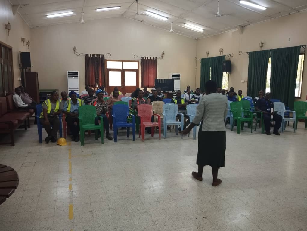 Participants from Kilombero Sugar Company gathered during a mental health awareness event held in Ifakara, Kilombero, Tanzania.