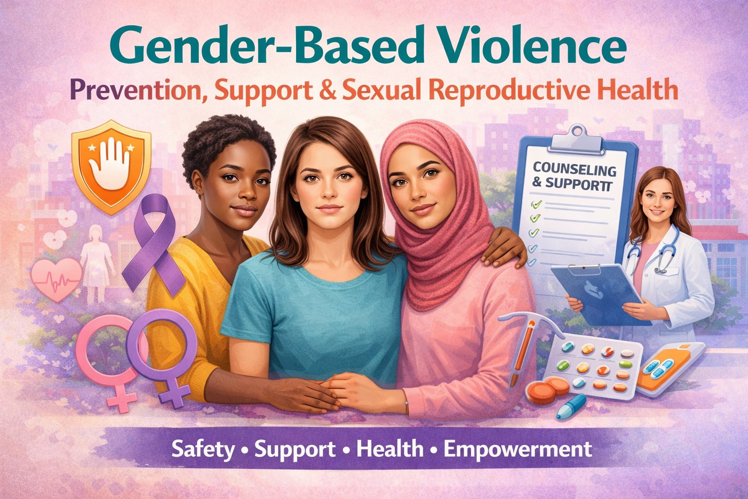 Gender-based violence prevention, support and sexual reproductive health.